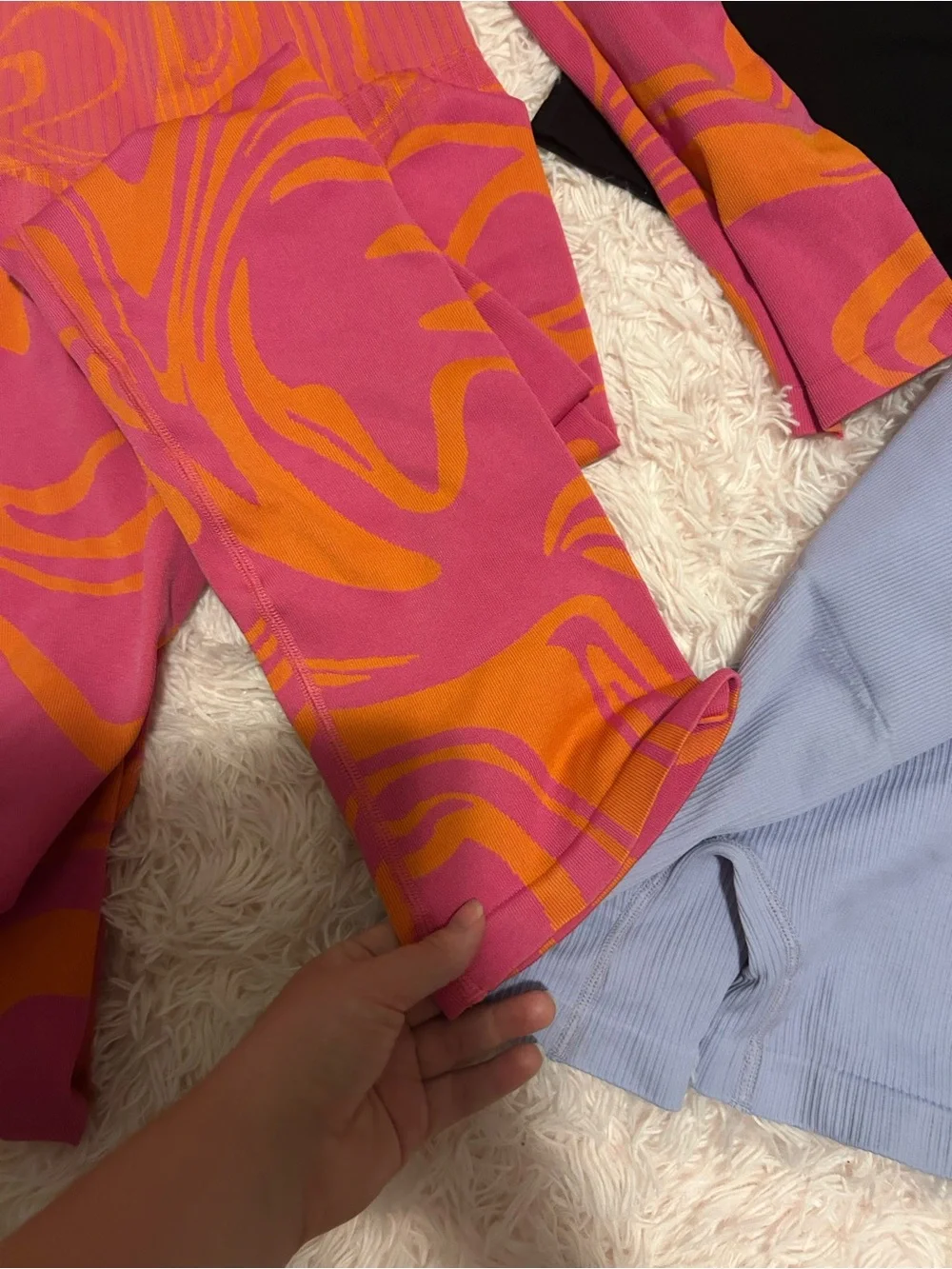 Gym outfit Bundle Pink & Orange Swirl Active Set - Crop Top & Leggings